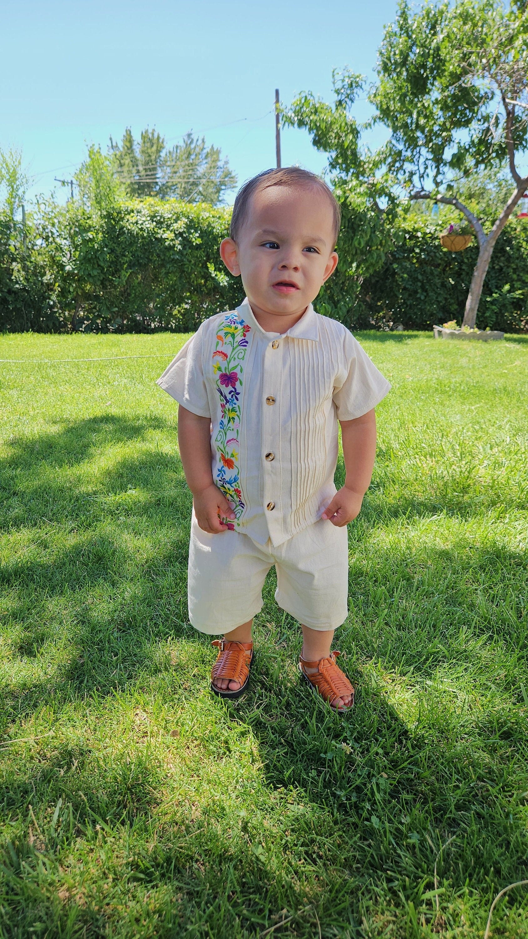 Mexican embroidered set for boys|| piece short set||baby boy