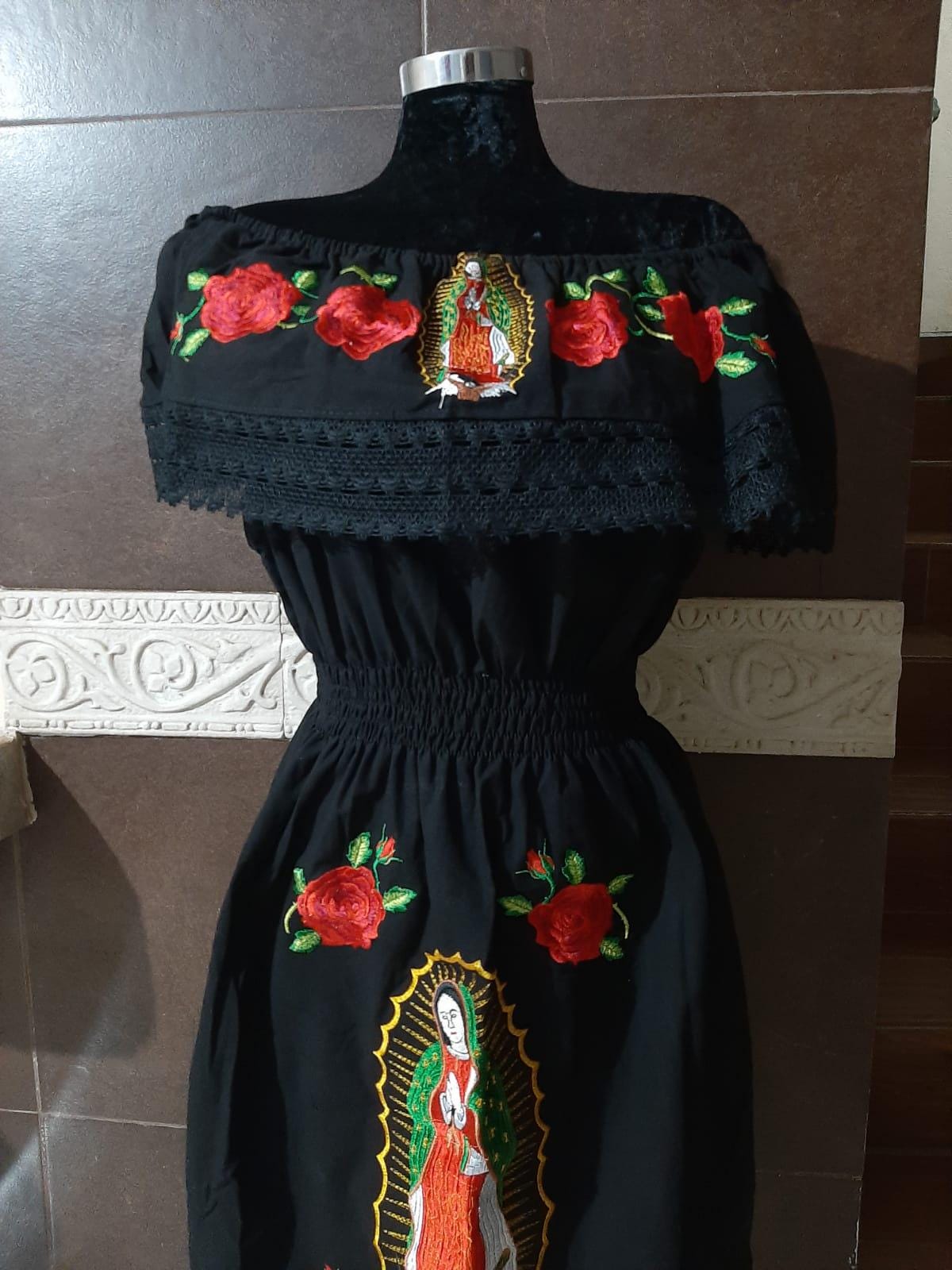 Virgen de Guadalupe dress for women, virgin mary dress, embroidered dress, guadalupana dress, Lady of Guadalupe dress size S,M,L,XL,2XL