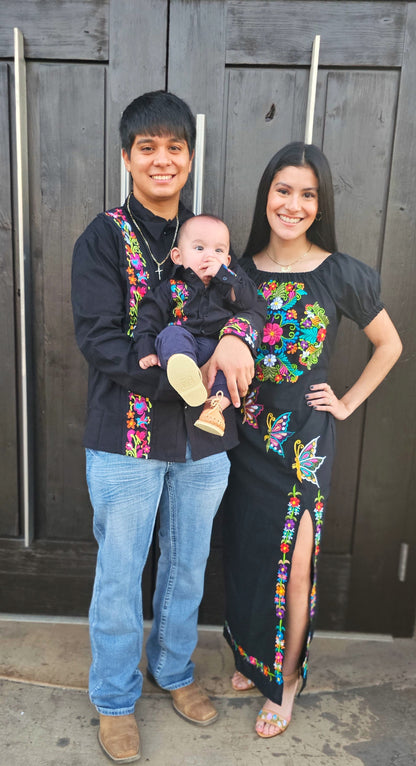 Fiesta de noche shirt, guayabera mexicana, mens shirt, wedding shirt for men