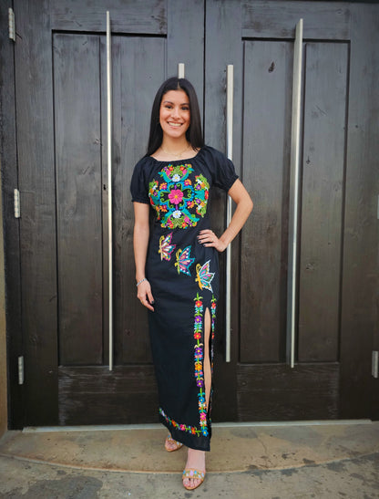 Fiesta de Noche dress. mexican dress, womens long dress, fiesta mexica MEXICANITA-HANDMADE Fiesta de Noche dress. mexican dress, womens long dress, fiesta mexica MEXICANITA-HANDMADE