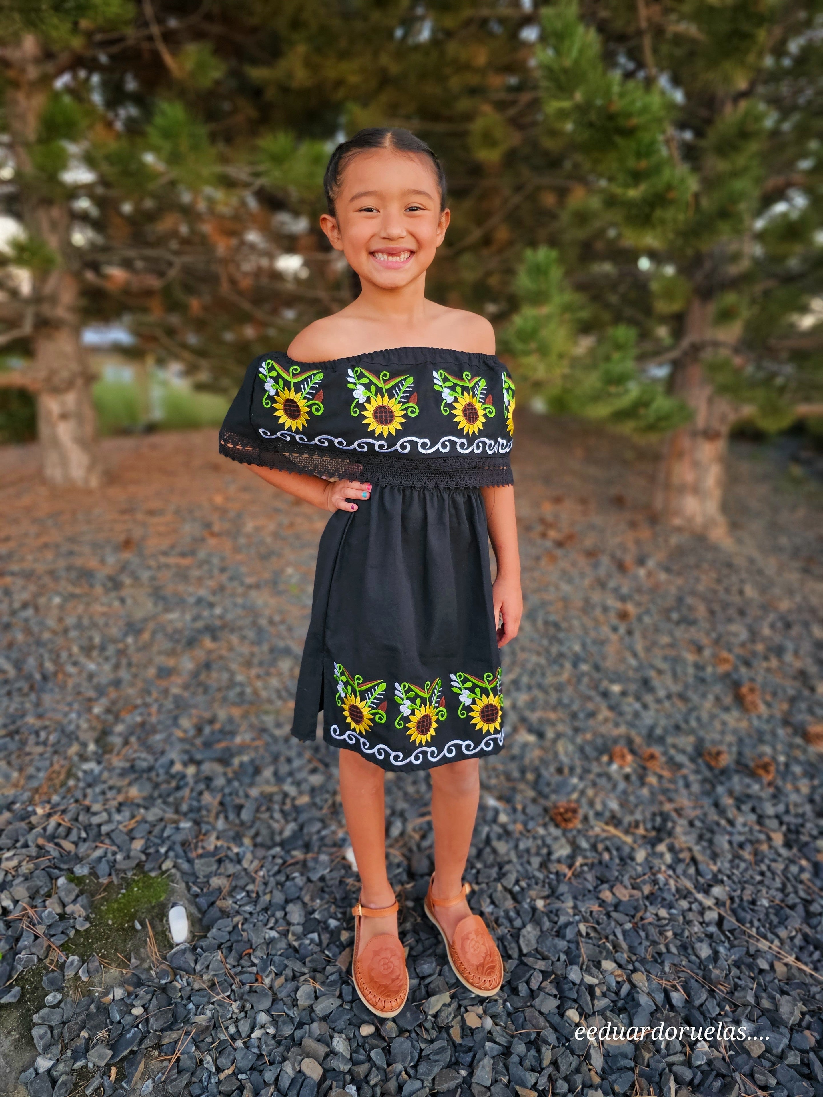 Handmade sunflower popular dress