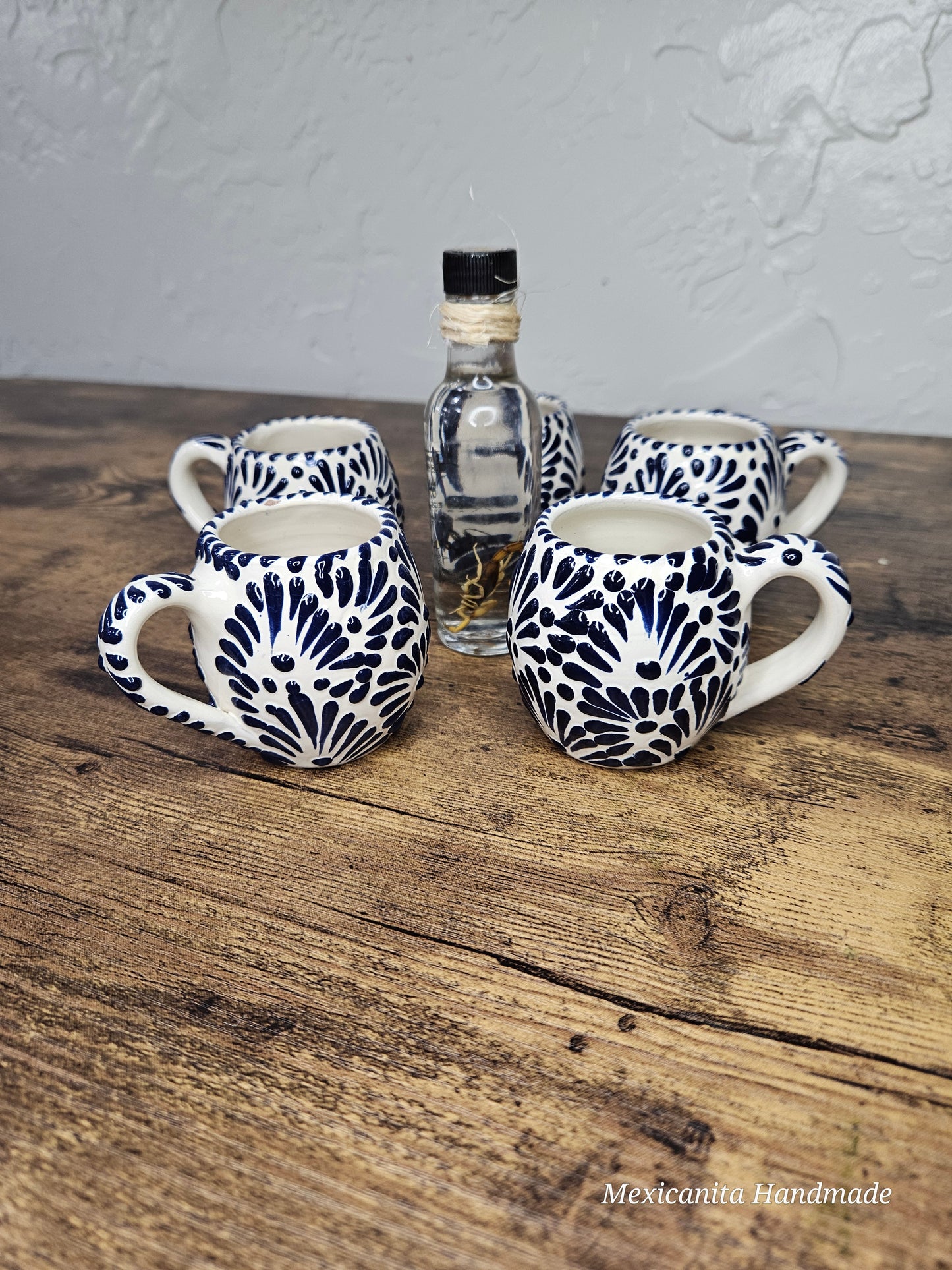 Set of 5 Mezcaleritos talavera|| Vaso mezcalero||Tequila set||