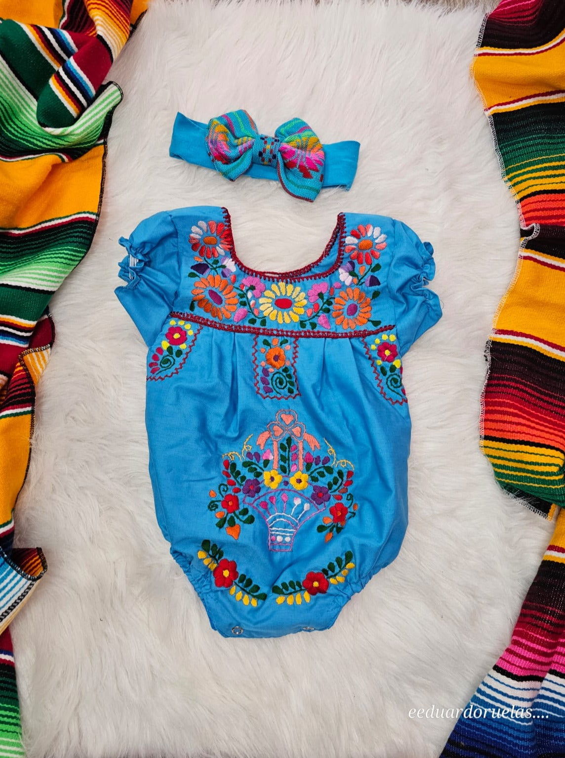 Mexican Traditional Baby Bodysuit. Floral Hand Embroidered Bodysuit.  Authentic Mexican Baby Clothes.mexican Baby Newborn Shoot.floral Onesie 