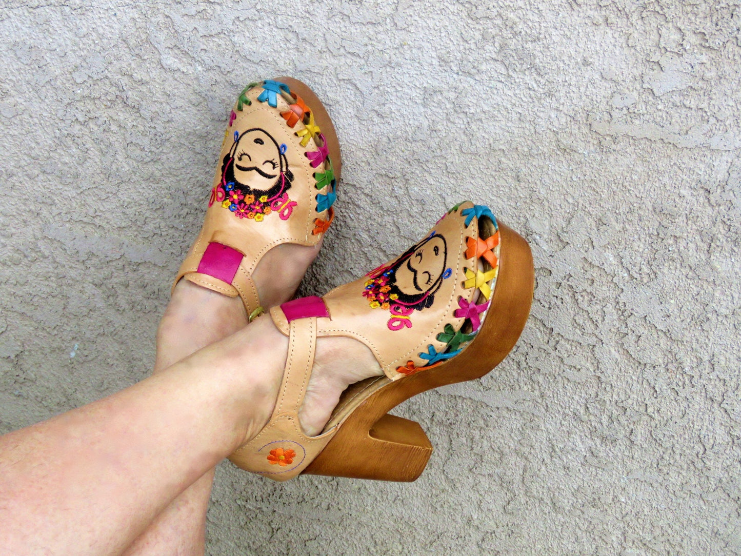 Frida Kahlo Mexican wedges//High heel//Mexican huarache//Mexican wedge sandal//Mexican heels//Huarache mexicano//Mexican sandal//Block heels