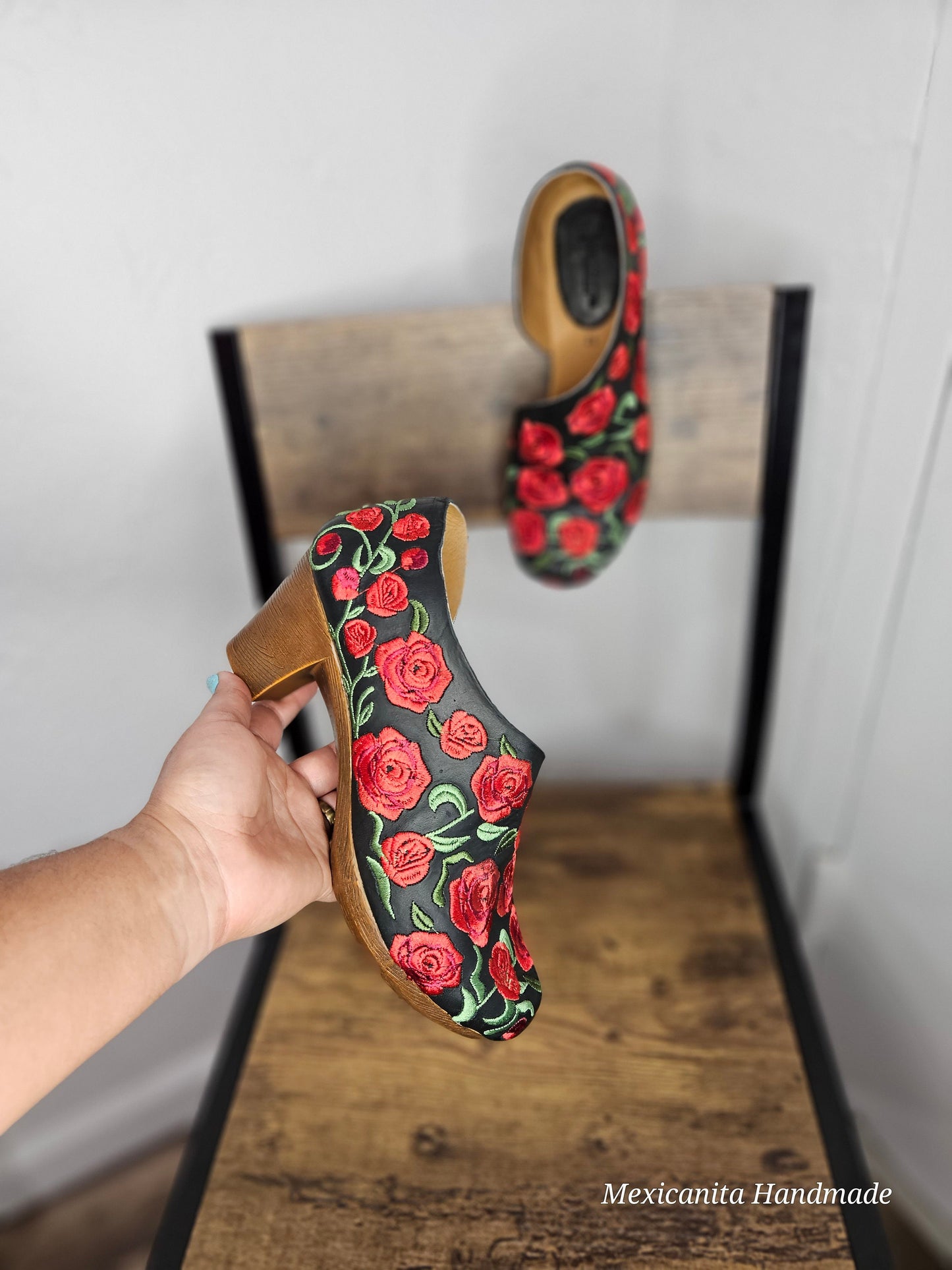 Stella low heel||embroidered Mexican wedges/Mexican huarache||Mexican heels//Huarache mexicano||Mexican sandal||huarache