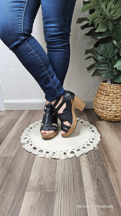 Emily Mexican wedges//High heel huarache//Mexican huarache//Mexican wedge sandal//Mexican heels//Huarache mexicano//Mexican sandal