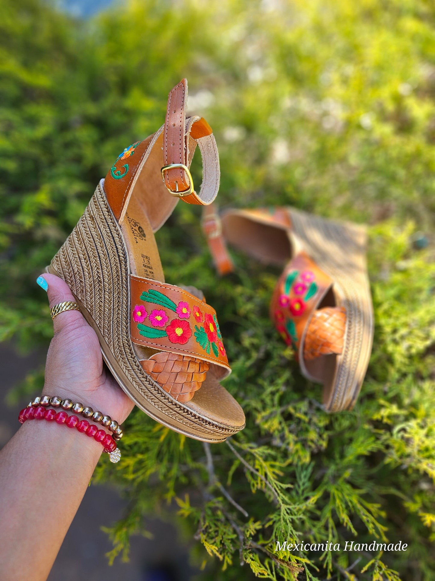 Mandys brown//Mexican huarache//Mexican wedge sandal//Mexican heels//Huarache mexicano//Mexican sandal//Open toe wedges//wide feet friendly