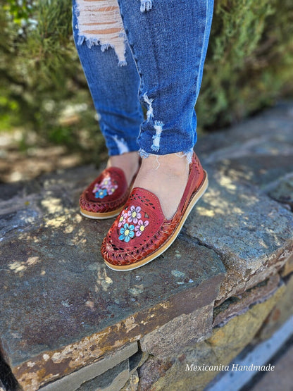 Yoali huarache mexicano sandals||Mexican huarache||Womens huarache sandals||Mexican shoes||Summer sandals||embroidered sandals