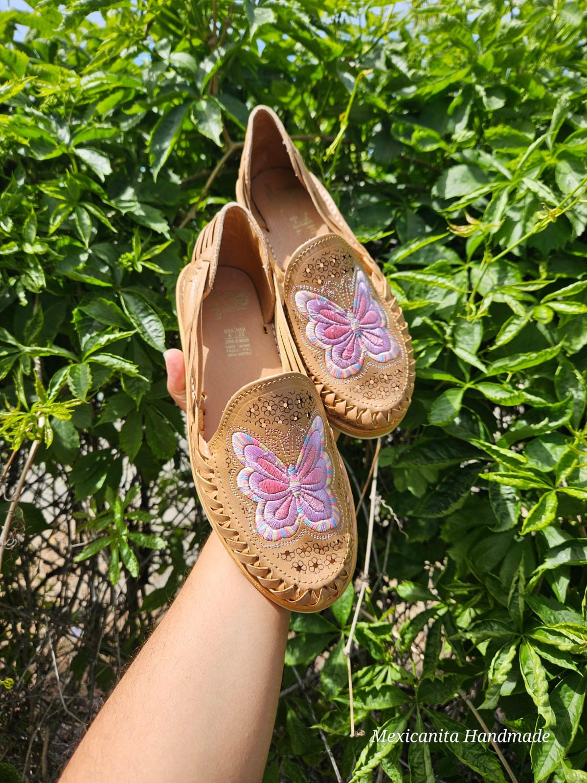 Pastel butterfly huarache mexicano sandals||Mexican huarache||Womens huarache sandals||Mexican shoes||Summer sandals||embroidered sandals