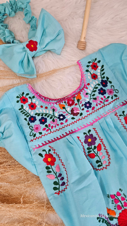 Baby girl outfit||Mexican baby onesie||Onesie and bow set||Baby shower gift||1st birthday outfit girls||Baby girl emboridered bodysuit