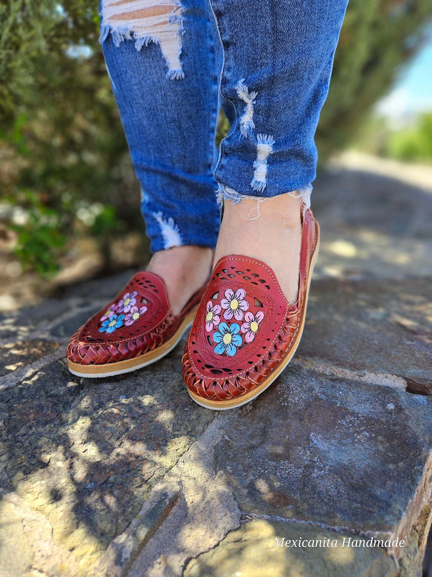 Yoali huarache mexicano sandals||Mexican huarache||Womens huarache sandals||Mexican shoes||Summer sandals||embroidered sandals