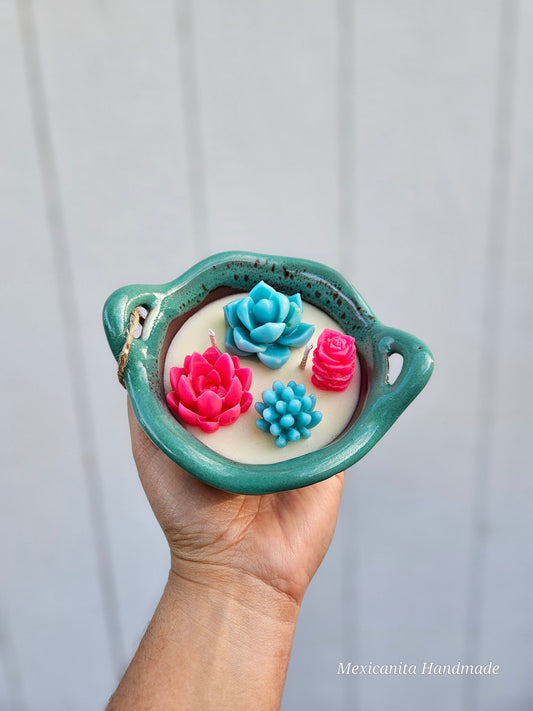 Mexican candles || Cazuelita candles|| homemade candles|| Mexican cazuelita candles| pottery candles||wedding favors||birthday gift for her