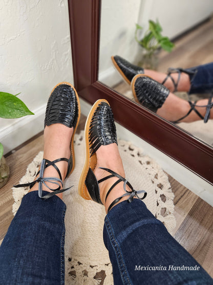 Caminos lace-up huarache sandal//Mexican sandal/Mexican huarache//Mexican lace up huarache//Huaraches mexicanos//Mexican shoes//