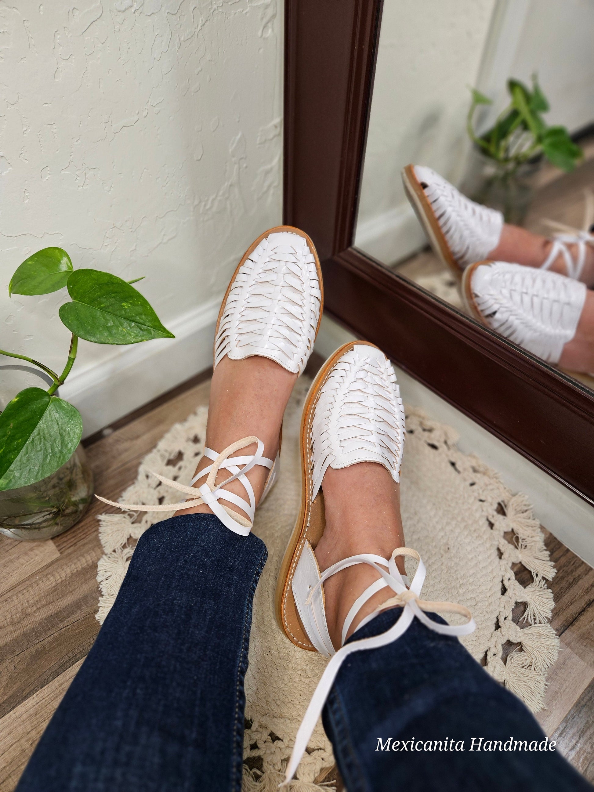 Caminos lace-up huarache sandal//Mexican sandal/Mexican huarache//Mexican lace up huarache//Huaraches mexicanos//Mexican shoes//