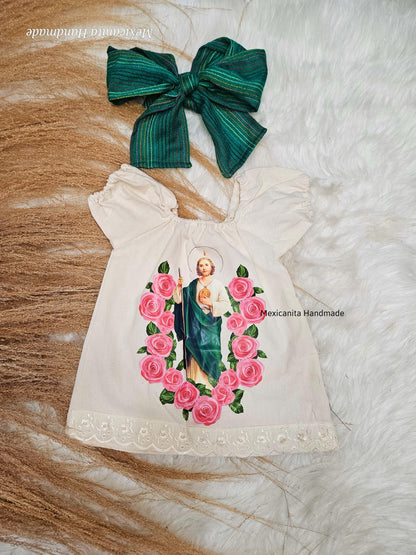 Saint Jude dress for girls||Baptism dress for baby girl|| SAN JUDAS DRESS||Consagracion dress||Saint jude outfit||gifts for baptism||newborn