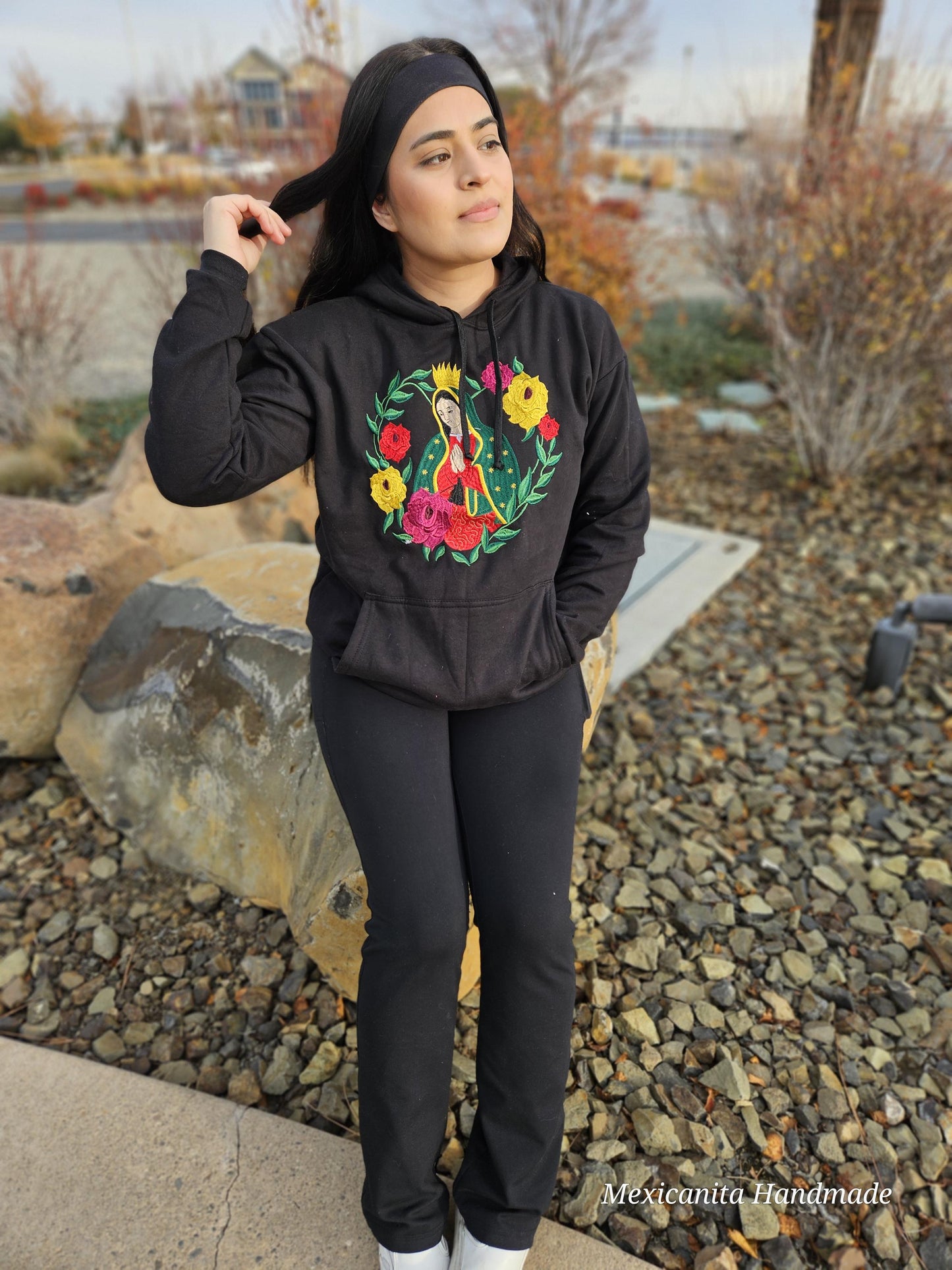 Virgen de Guadalupe Hoodie, Religious Unisex Sweatshirt, Our Lady Of Guadalupe Hoodie La Guadalupana Virgin Mary Sweatshirt