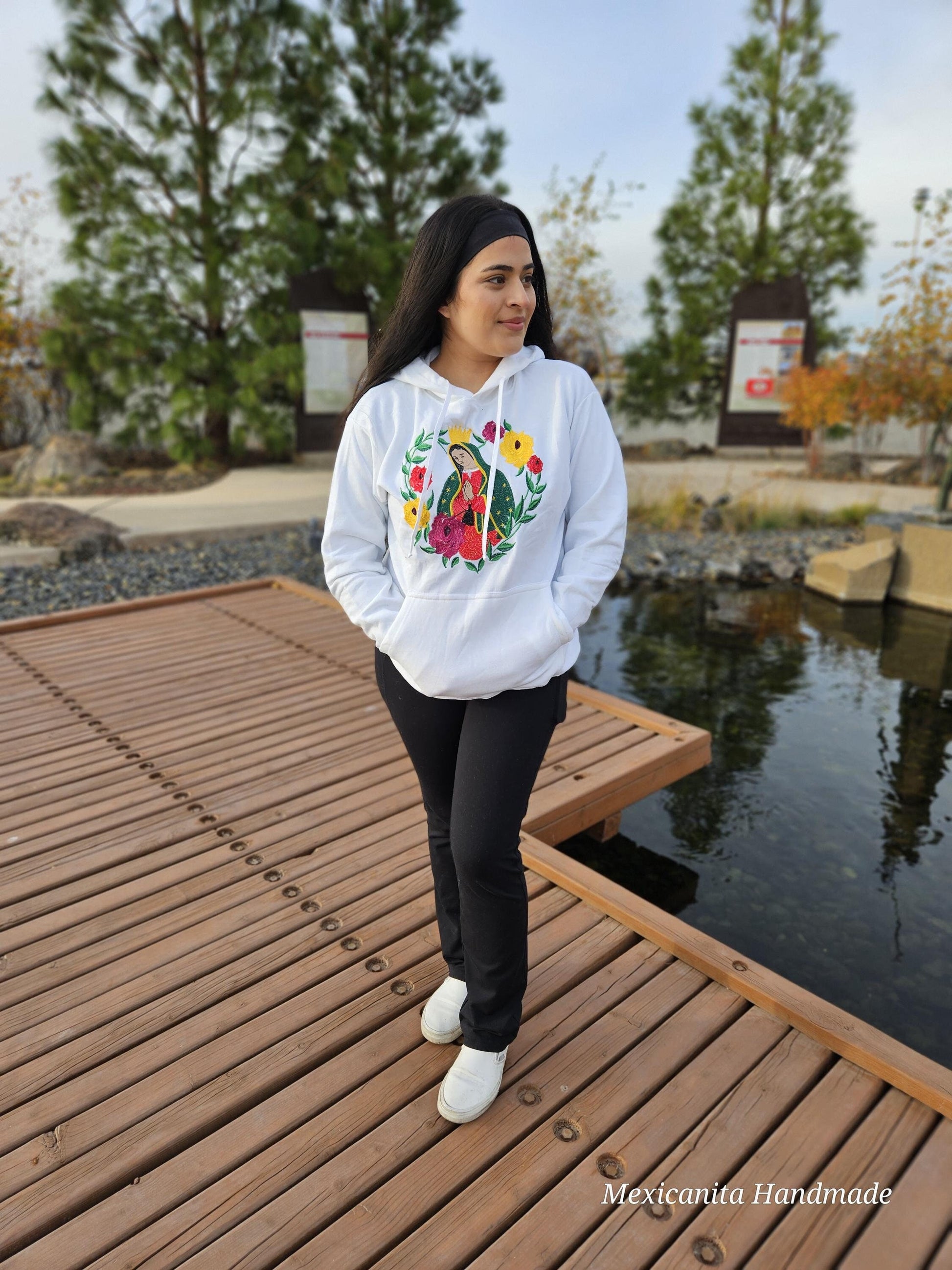 Virgen de Guadalupe Hoodie, Religious Unisex Sweatshirt, Our Lady Of Guadalupe Hoodie La Guadalupana Virgin Mary Sweatshirt