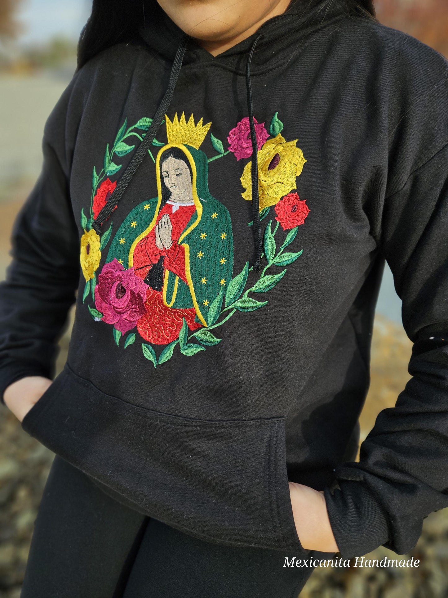 Virgen de Guadalupe Hoodie, Religious Unisex Sweatshirt, Our Lady Of Guadalupe Hoodie La Guadalupana Virgin Mary Sweatshirt