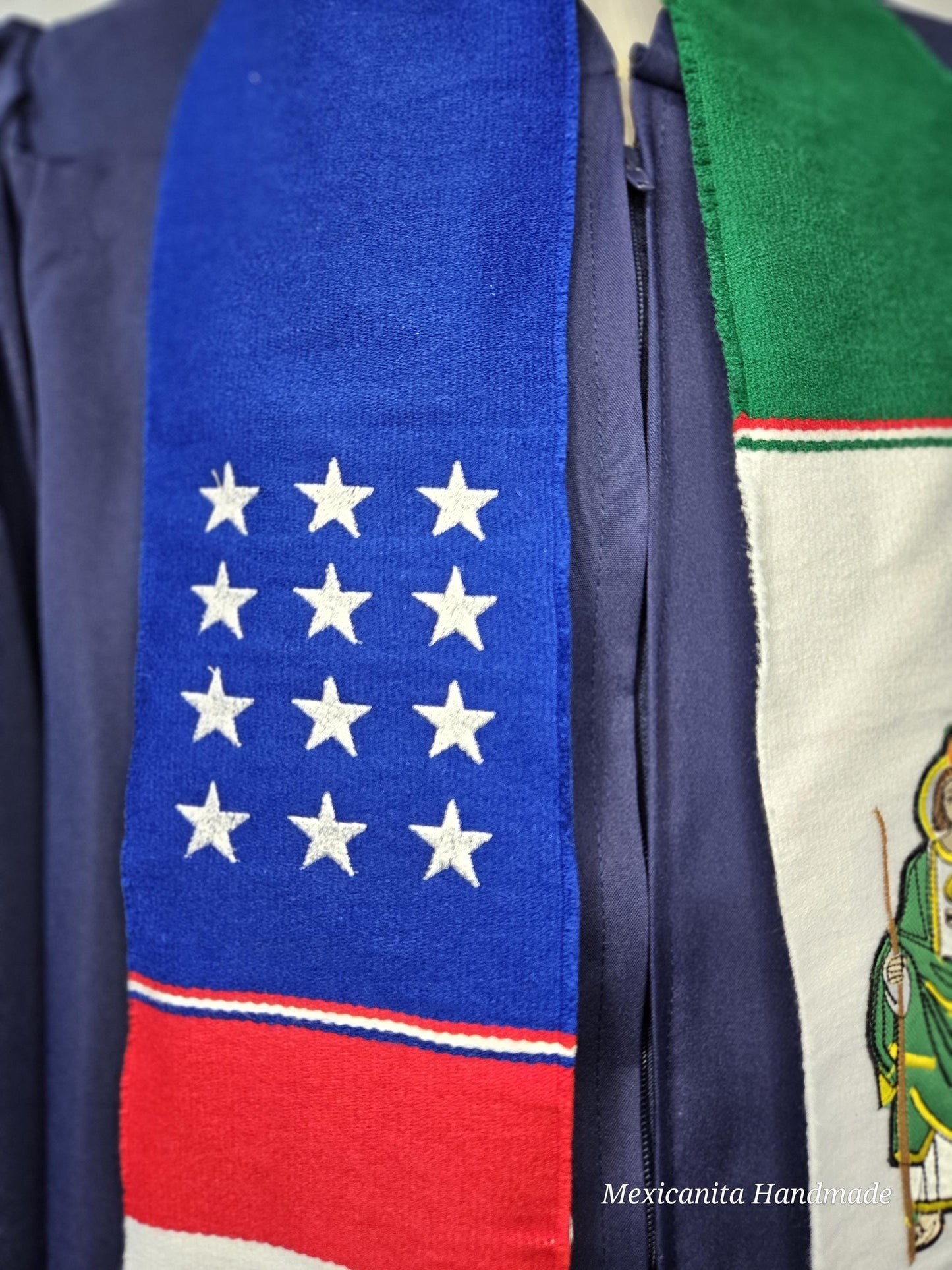 St Jude 2025 Mexican american graduation stole//Serape stole//class of 2025//U.S /MEXICO STOLE //Binacional stole//san judas stole