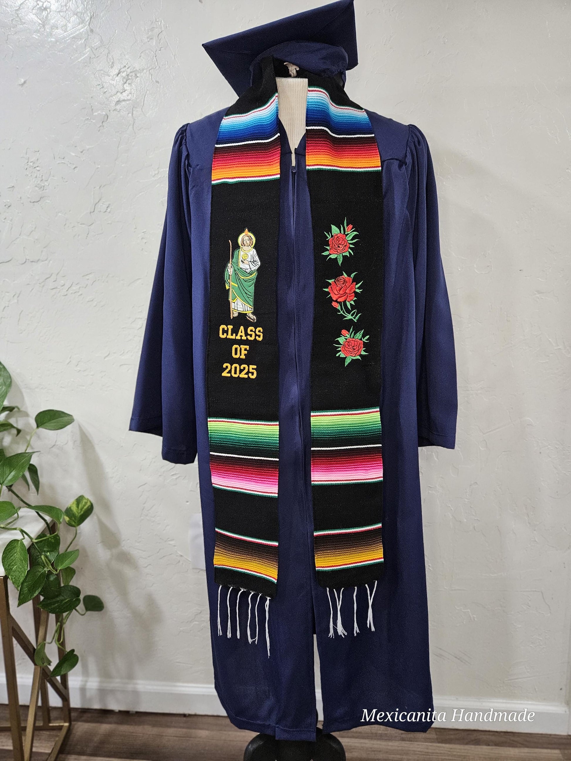 St Jude 2025 Mexican american graduation stole//Serape stole//class of 2025//U.S /MEXICO STOLE //Binacional stole//san judas stole