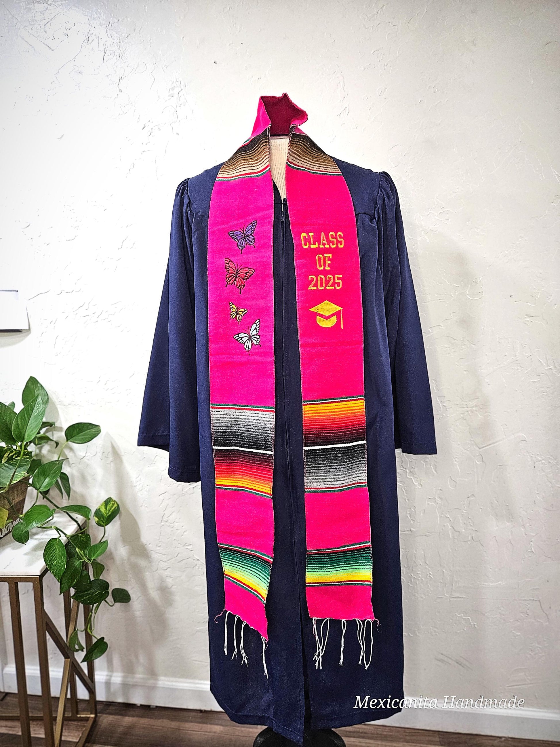 2025 Mexican graduation stole|Serape stole|class of 2025 gift|graduation stole|butterfly stole|mariposa monarca stole