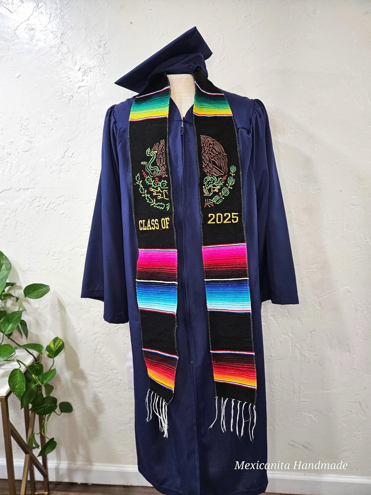 Class of 2025 stole|Escudo mexicano stole|Mexican stole|serape stole|bandera mexicana|graduation gifts||graduadtion stole|