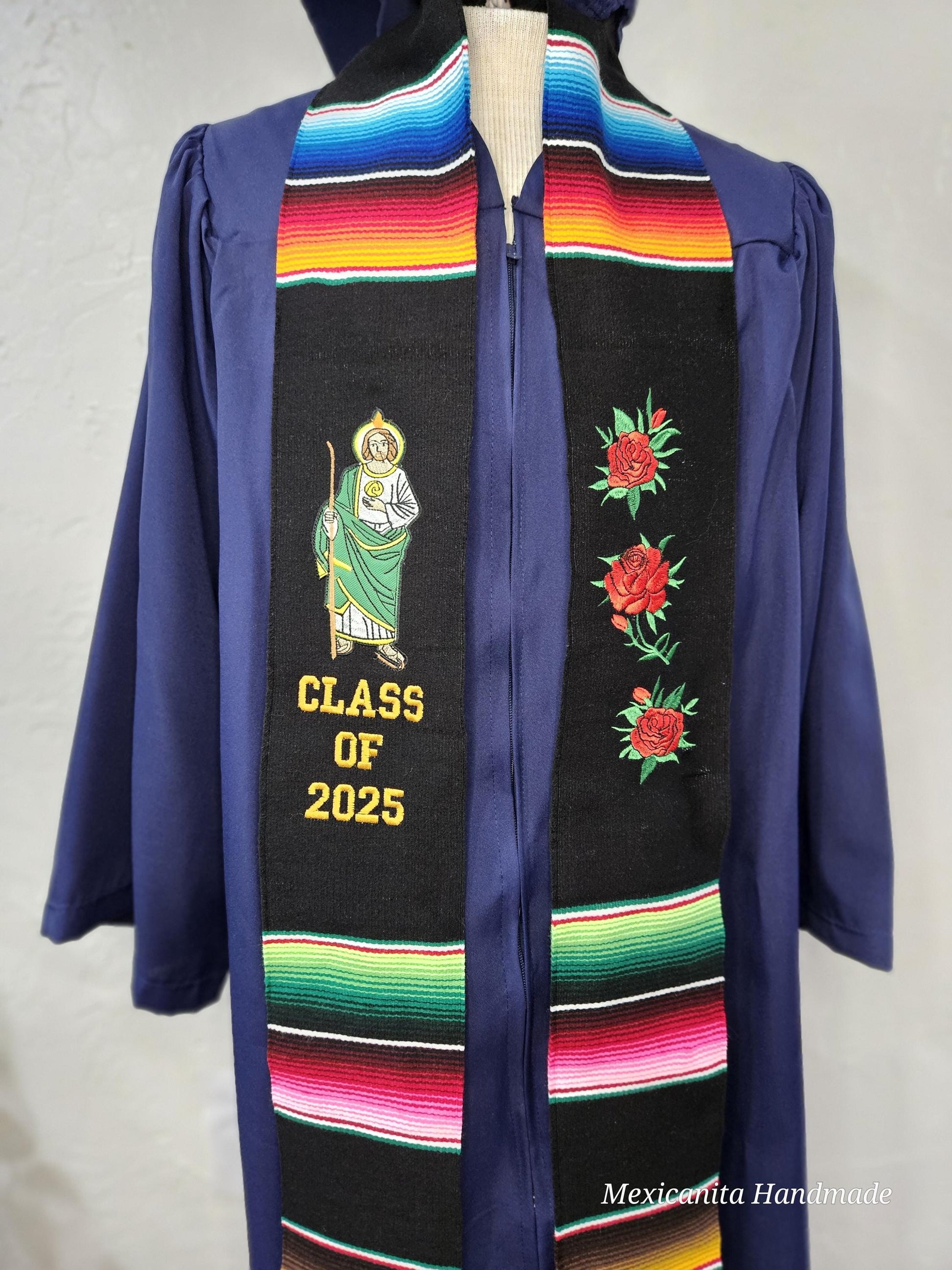 St Jude 2025 Mexican american graduation stole//Serape stole//class of 2025//U.S /MEXICO STOLE //Binacional stole//san judas stole