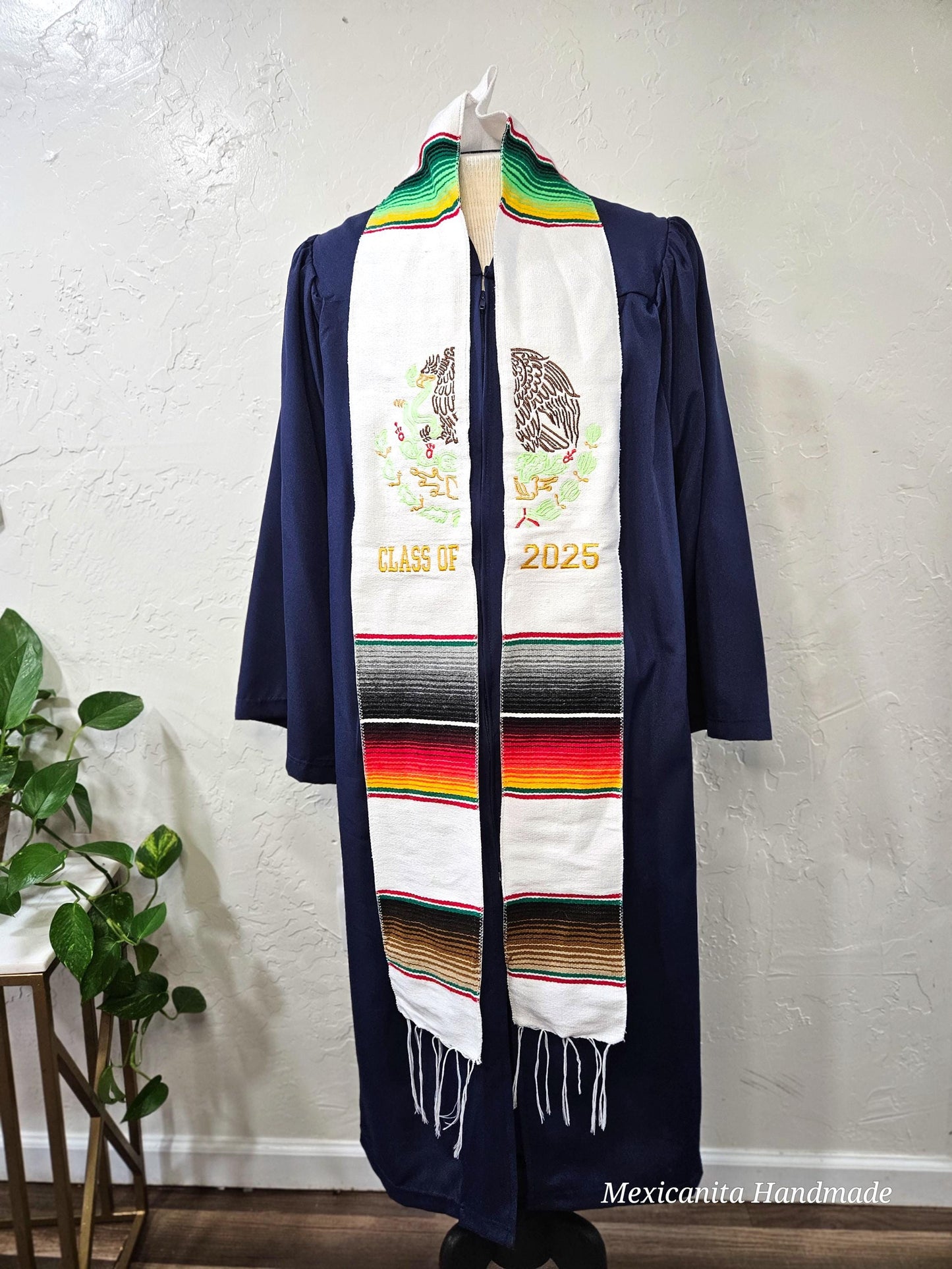 Class of 2025 stole|Escudo mexicano stole|Mexican stole|serape stole|bandera mexicana|graduation gifts||graduadtion stole|