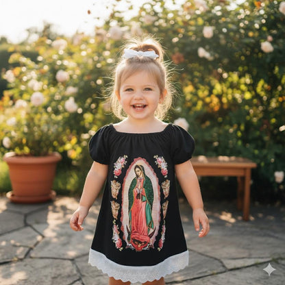 Virgen de Guadalupe Dress and Headband: Mexican Outfit for Girls