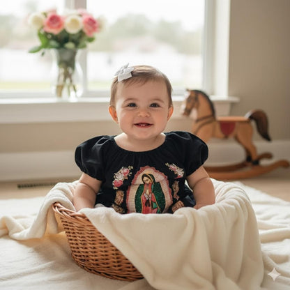 Virgen de Guadalupe Dress and Headband: Mexican Outfit for Girls