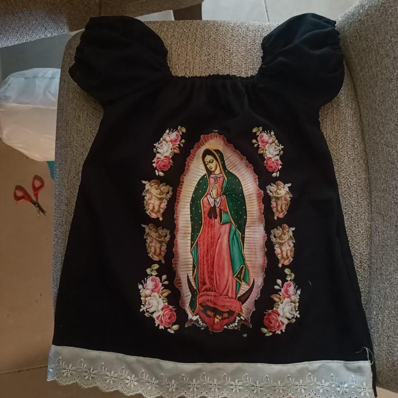 Virgen de Guadalupe Dress and Headband: Mexican Outfit for Girls