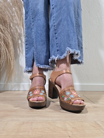 Martina High Heel Huarache Sandal: Handmade Mexican Leather Shoes