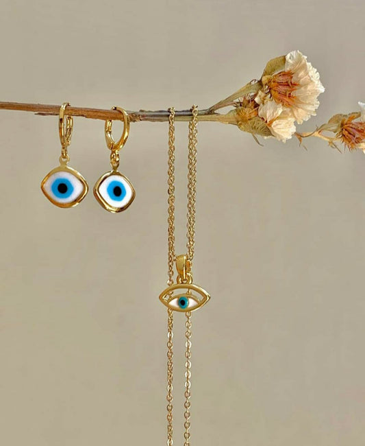 Evil eye necklace || Evil eye earrings