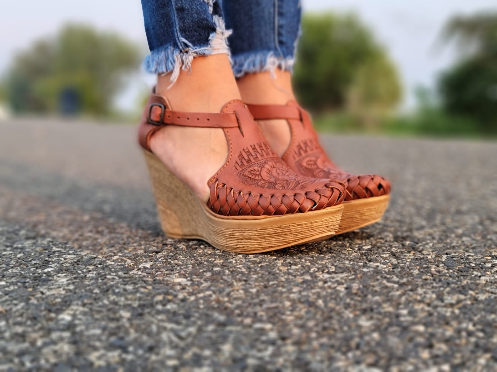 Natasha mexican wedges||Huarache mexicano – MEXICANITA-HANDMADE