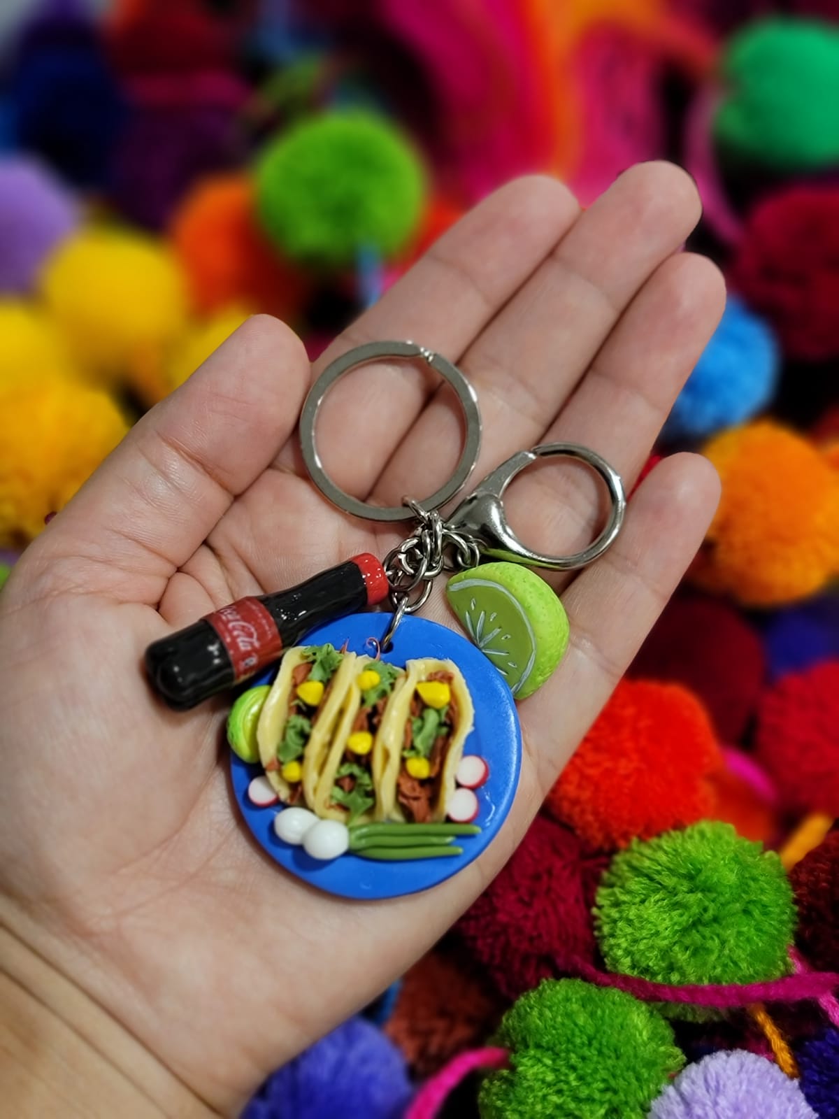 Tacos al pastor keychain, tacos de asada keychain