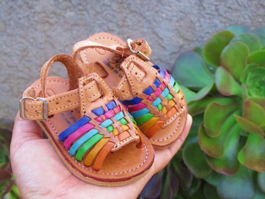 Babies and toddlers huaraches sandal/Huaraches para bebe//Girls shoes/Mexican huaraches for babies and toddlers//Petatillo Multi