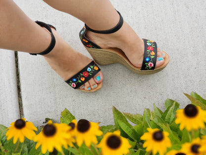 Darlene Mexican wedges//High heel huarache//Mexican huarache//Mexican heels//Huarache mexicano//Mexican sandals