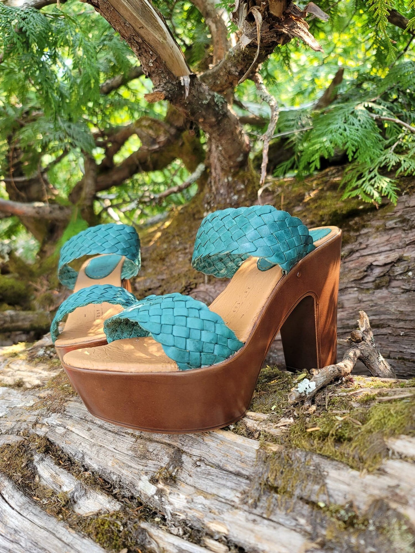 Oregon Mexican wedges//High heel huarache//Mexican huarache//Mexican wedge sandal//Mexican heels//Women's high heels//Emerald color