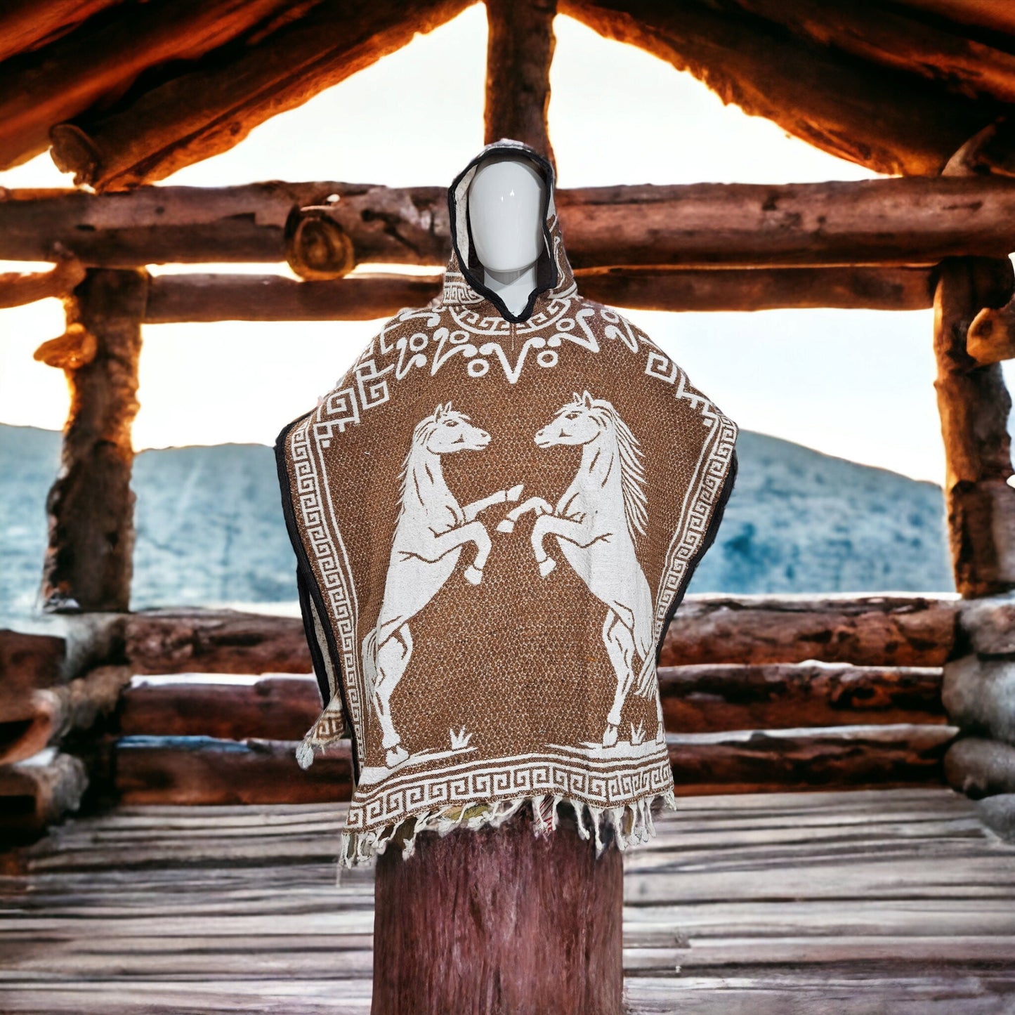 Ponche mexicano, gaban mexicano, horses poncho, western cowboy blanket, gift for him, rancho style